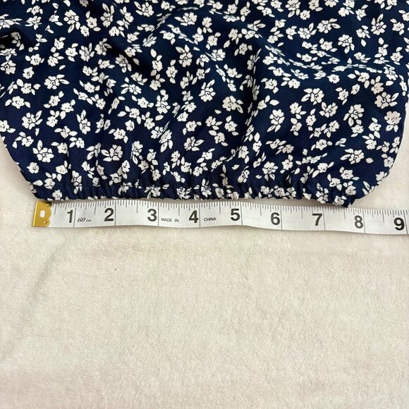 Shein Curve Floral Bohemian Maxi Dress With Puff Sleeves Navy & White  4XL - Picture 14 of 14